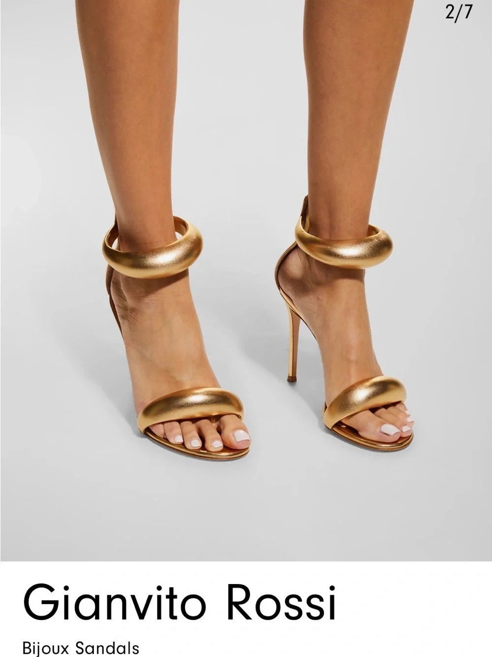 Gianvito Rossi Metallic Gold Sculpted-Ankle Stiletto Sandals